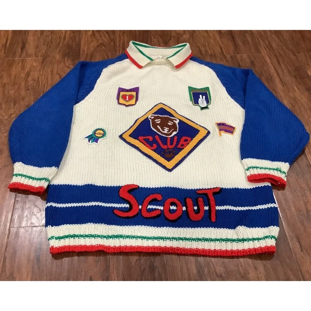 Vintage Inner View Scout Sweater Size 18/20 Stitched Patch